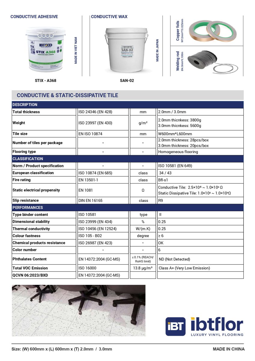 Sàn vinyl chống tĩnh điện ESD IBTFLOR — ảnh 6